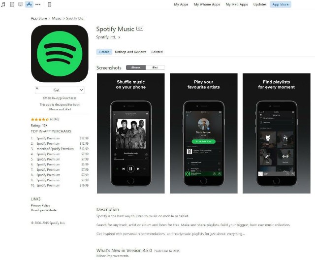 Apple App Store Spotify